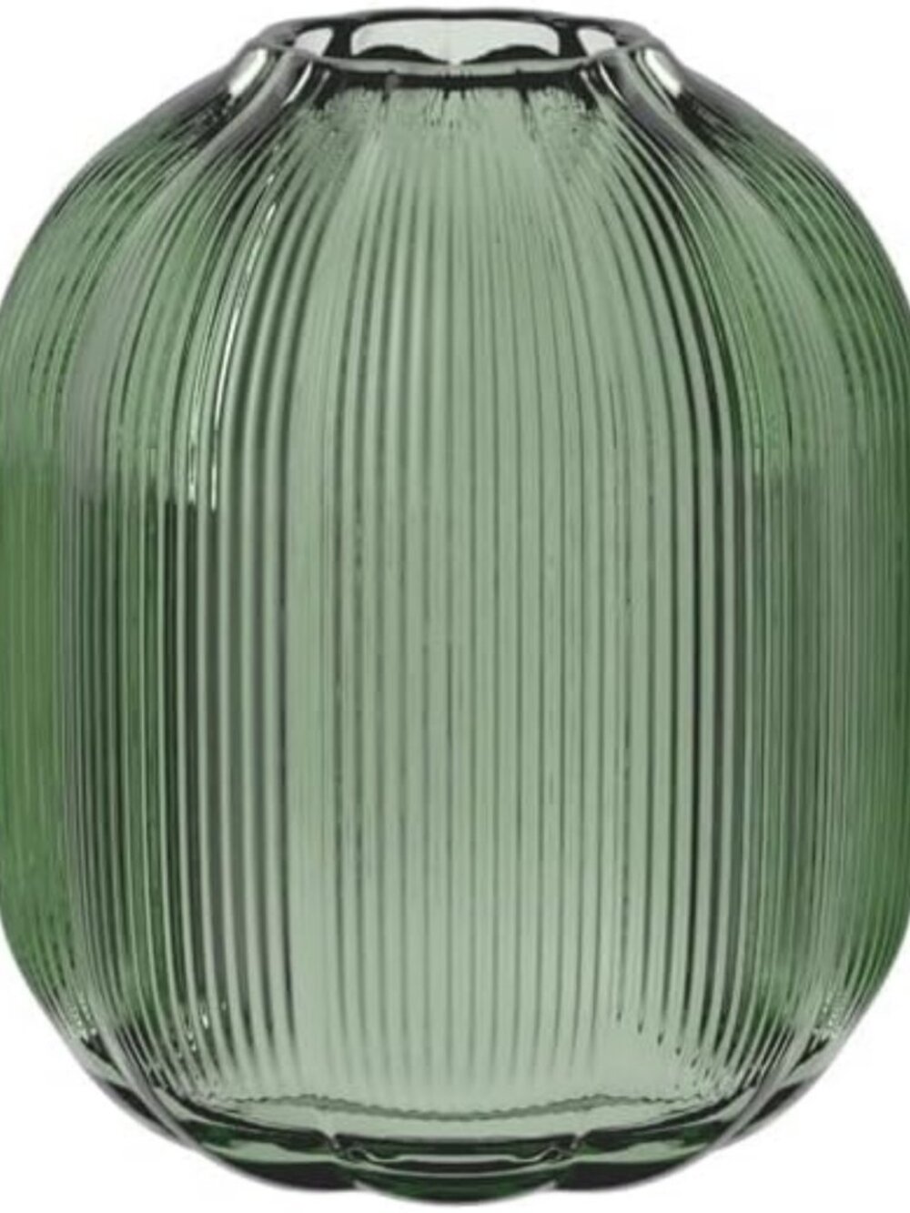 Handmade Green Glass Vase, 7.5 in, Dishwasher Safe, Mouth-Blown, Floral Decor